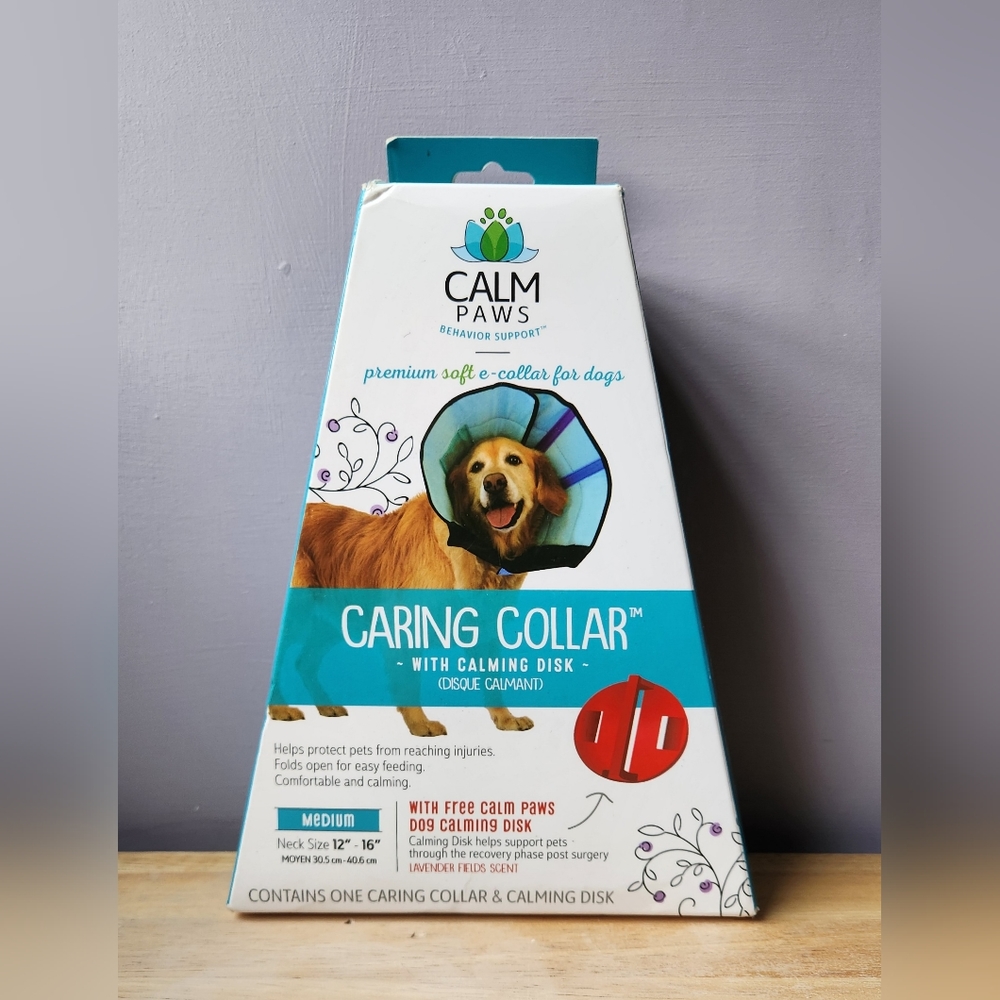 CALM PAWS - CARING COLLAR (W CALMING DISK) (M) 12"-16"